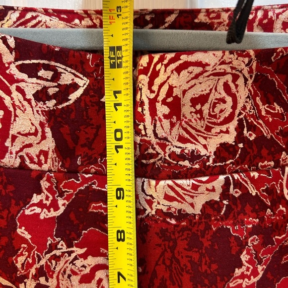 Soft Surroundings Red Gold Metallic Pull On Pants Sz XL Pet Holiday Office Party - Picture 6 of 8